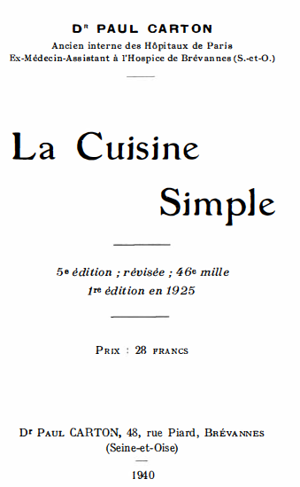 La cuisine simple