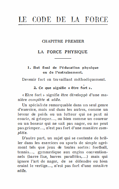 Le code de la force